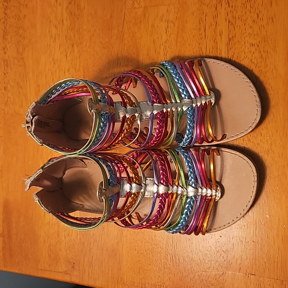 Girls rainbow gladiator sandals